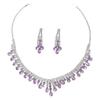 Water Drop Rhinestone Jewelry Set Inlaid Crystal Necklace Set Tassel Necklace Earrings Set  Bridal