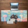 Cute Black Cat teclado mousepad Office Computer Desk Mat Table Keyboard Big mouse pad Laptop Cushion Nonslip Deskpad Home Decor