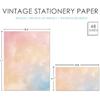 Stationary Paper and Envelopes Set 48 Pack of Watercolor Letter Writing Paper, Decorative Printer Stationery Sheets Set with Assorted Designs -