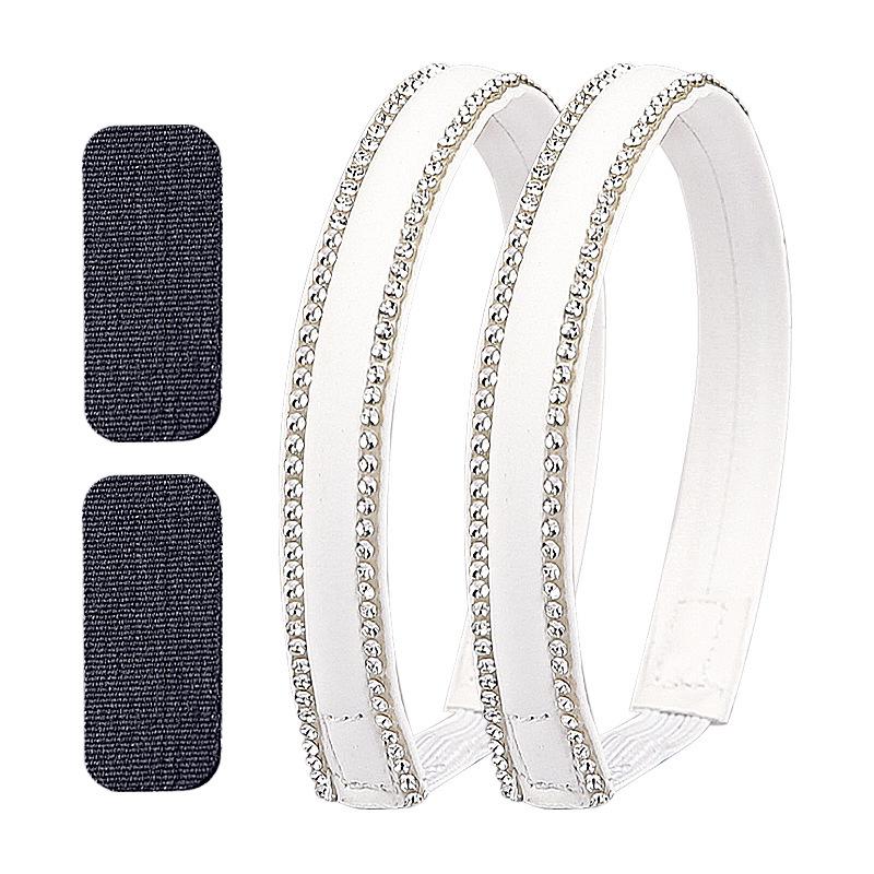 Double-Sided Rhinestone Lace-Up High Heels with Non-Slip Large Heel and Elastic Fit