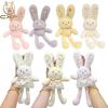 30cm Korean Fashion Trends Pulling Rabbit Plush Toy Soft Stuffed Bunny Keychain Schoolbag Pendant Stress Relief Gift For Kid