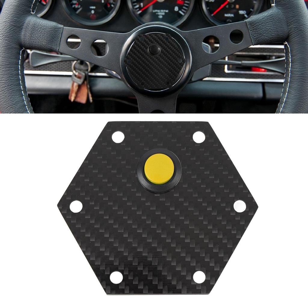 6 Hole Steering Wheel Horn Cover Carbon Fiber Exterior Steering Wheel Cap Steering Wheel