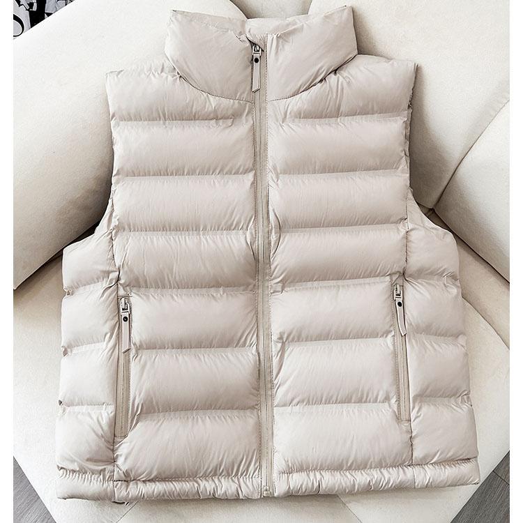 Gilet in Cotone Piumino Lento Autunno Inverno Coreano da Donna Corto con Collo Rialzato Senza Maniche Giubbotti Gilet alla Moda