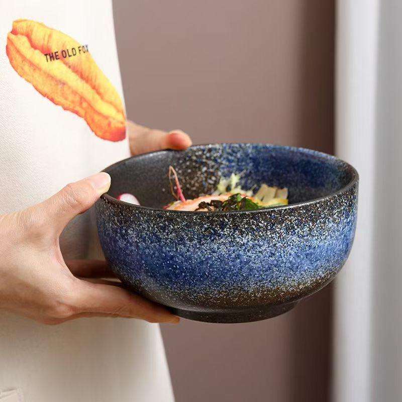 Japanese Style Ceramic Tableware Ramen Bowl Instant Noodle Bowl Kitchen Soup Dinnerware Set Fruit Salad Rice Bowls Restaurant