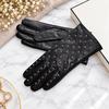 Rivet Beads Decoration Leather Gloves Windproof Warm Gloves  Autumn Winter for Women