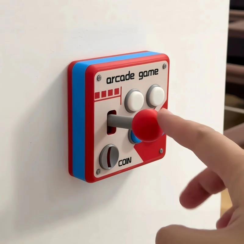 3D Creative Retro Game Joystick Light Switch Socket Panel Decor Fun Novelty Home Wall Ornament Gift for Kids Teens