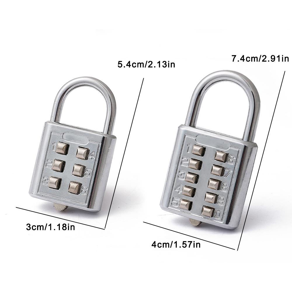 1PC 10-key Digital Key Code Lock Electroplate The Password Cannot Be Changed With The Lock. Drawer Luggage Anti-theft Padlock