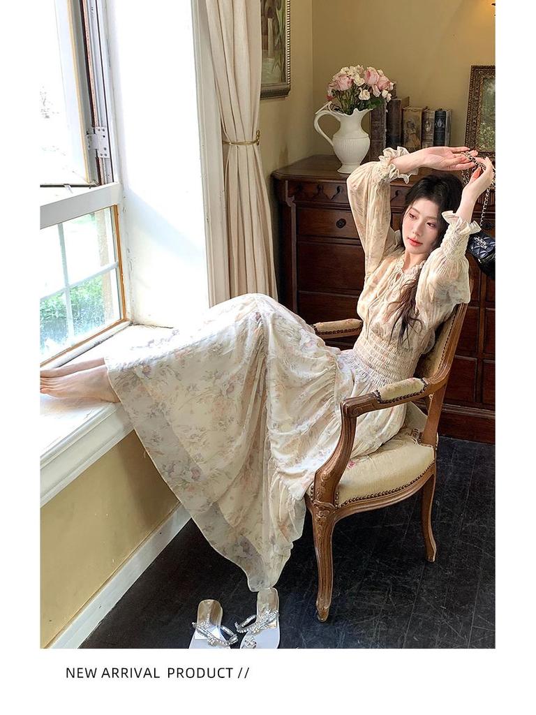 Dreizehnte Linie Blumen Chiffon Teelänge Kleid