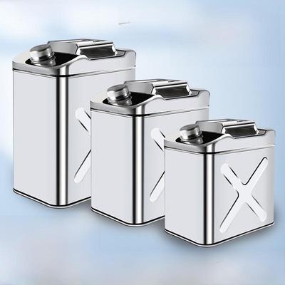 Stainless Steel Fuel Can - 304 Gasoline & Diesel, 10L/20L/30L, Thickened Portable Car Spare Tank