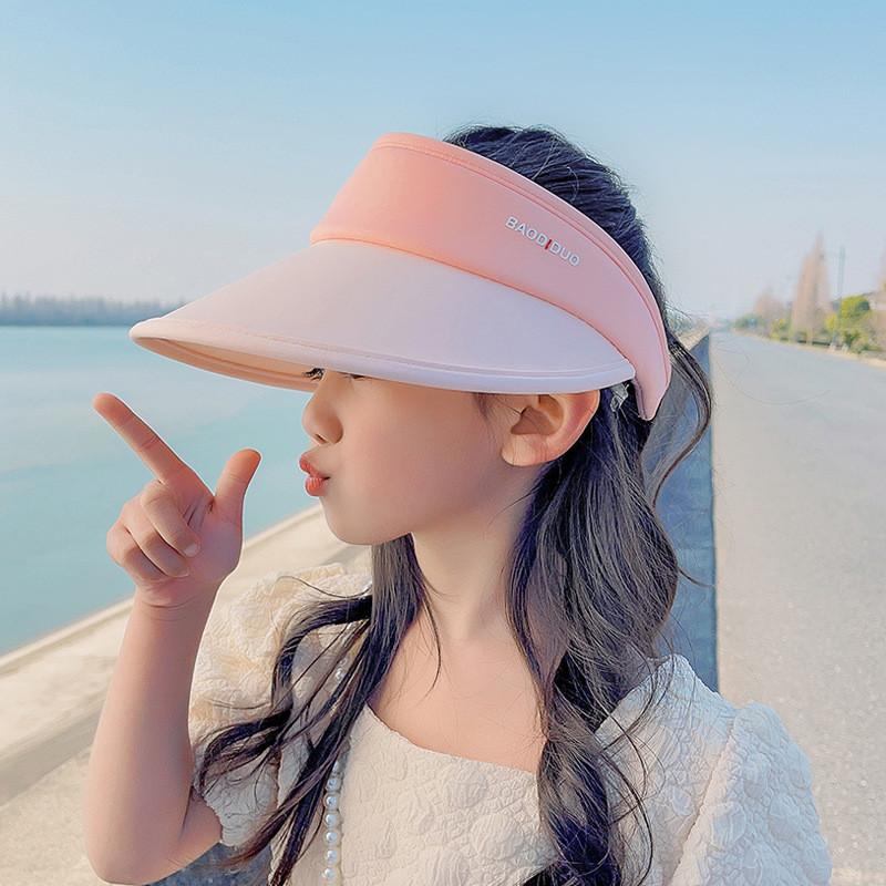 Summer Kids Sun Hat With Large Brim And Breathable Ice Silk Material For Outdoor Protection