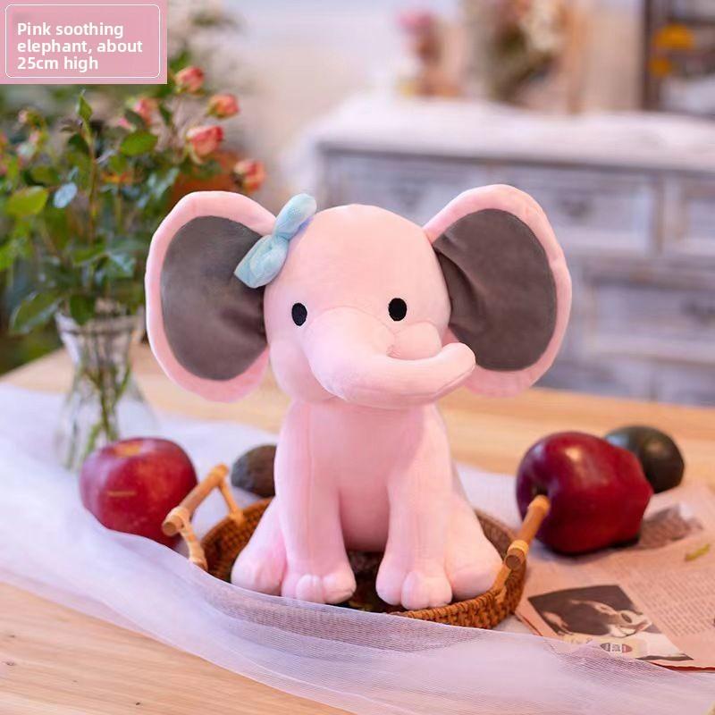 Cartoon Cute Colorful Baby Soothing Elephant Doll Plush Toy Doll Gift