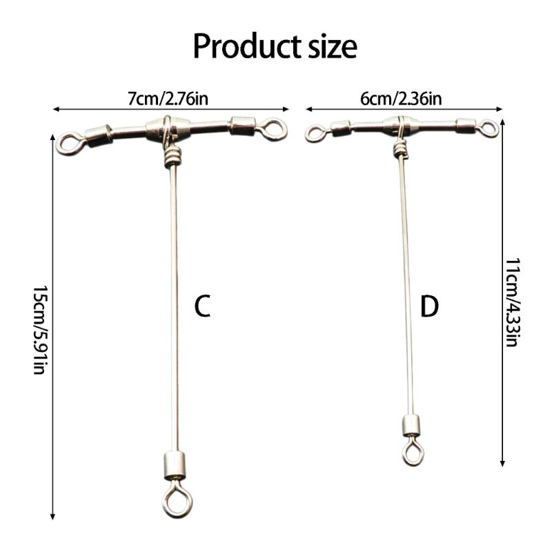 10Pcs High Strength Rolling Round Bearing Snap Fishing Barrels Swivels with Locking Snap Fishing Baits Connectors Clip