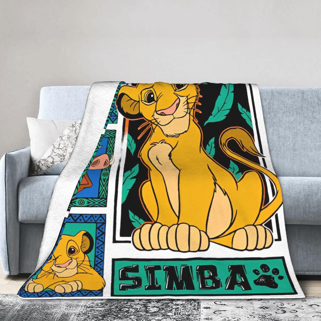 Lion King Simba Friends Blanket Wool Awesome Breathable Throw Blankets for Chair Covering Sofa Winter