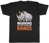 Warning May Start Talking About Rhinos Funny Mens T-Shirt Tee Gift Top