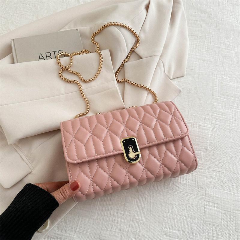 Minimalist Personality Casual Crossbody Bag Women 2024 New Fashion Chain Small Niche Design Shoulder Bag розовый