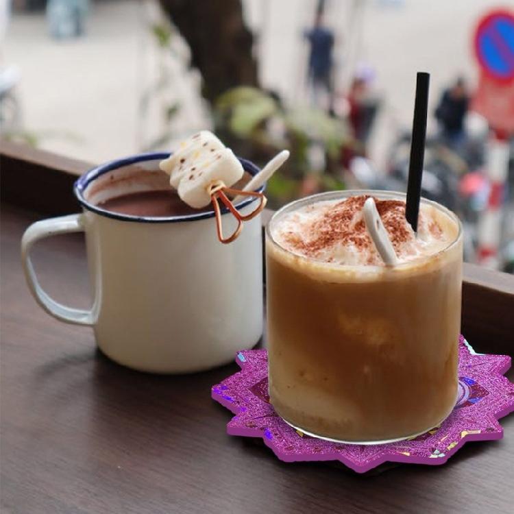 Mandalas Coaster Mold Flower Shape Silicone Mould Holographic Resin Molds Decor