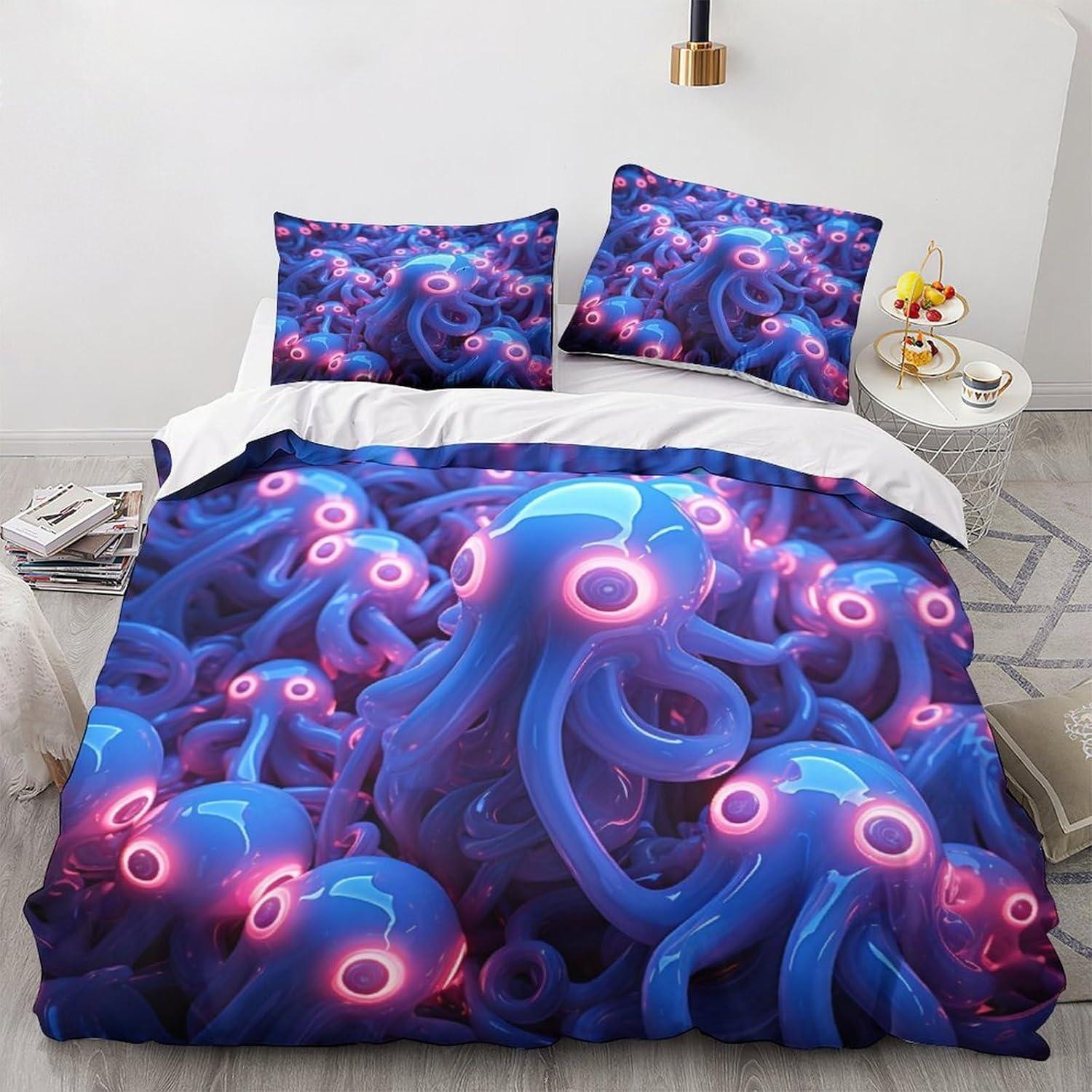 

Постельное белье «Голубой утенок», Покрывало для двуспальной кровати для детей и взрослых, Мягкий пуховый пододеяльник из микрофибры на молнии 90x200cm