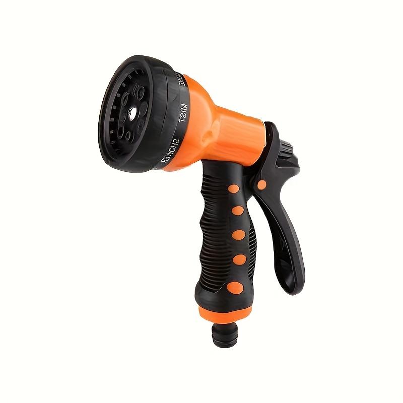 

High-Pressure Adjustable Spray Nozzle Garden Hose Gun - Lightweight Durable Plastic with Ergonomic Orange & Black Grip помаранчевий