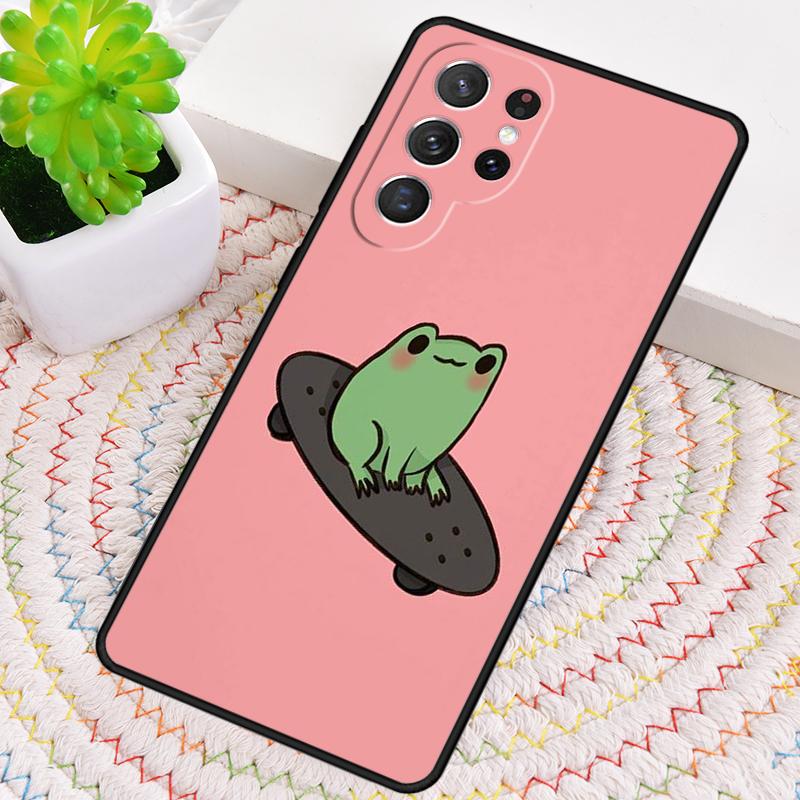 Frog Skateboard Cute Kawaii Phone Case for Samsung Galaxy note 10 pro S26 Ultra S23 S24 FE S25 S21 S22 PLUS shockproof Cove
