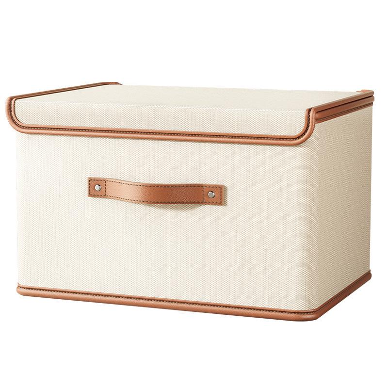 Oxford Cloth Large Flip-Top Storage Box with Lid for Clothes and Household Organizing