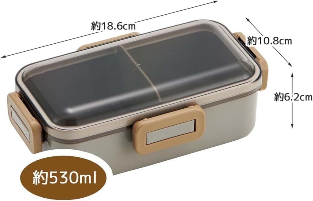 Skater Bento Single Made in for with Locking for Dishwasher and Microwave Nature Color Mauve Gray Box, 530ml, Tier, Japan, Women, 4-Point