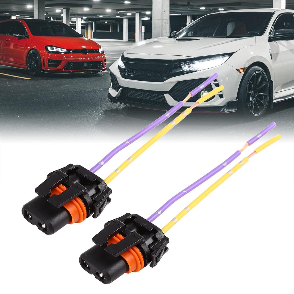 uxcell DC 9006 HB4 Female Bulb Adapter Wire Socket for Car Headlight Fog Lamp 2 Pack
