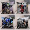 Extreme Sports Cushion Cover Decorative Cartoon Motorcycle Pillowcase Polyester Color Mobile Bicycle Sofa Home Car