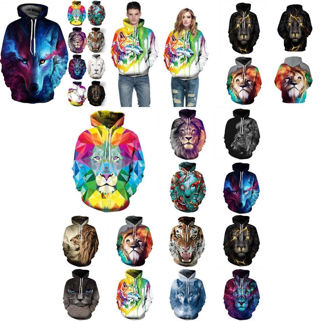 Vibrant Skull Print Digital Pullover Hoodie For Men Comfortable Loose Fit