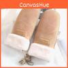 Sherpa Fleece Winter Gloves With Touchscreen Fingerless For Women Cold Weather