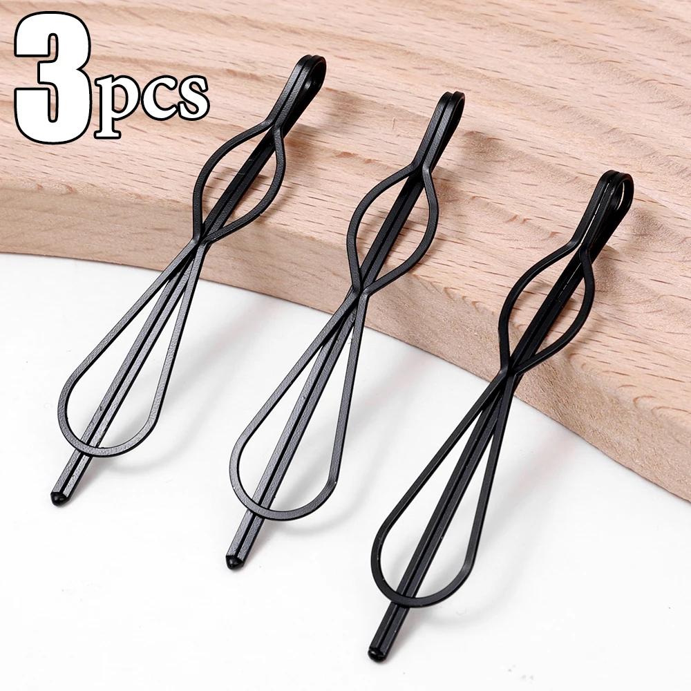 3/12Pcs Black Hair Clips Bobby Pins Wavy Fashion Hairpins Metal Barrettes Invisible BB Clip Wave Hairgrip Hair Clips Accessories