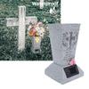 Vaso Solare per Tomba Cimiteriale, Vaso per Lapide in Resina con Picchetti per Terra Portafiori per Lapide Cimiteriale Uso Esterno