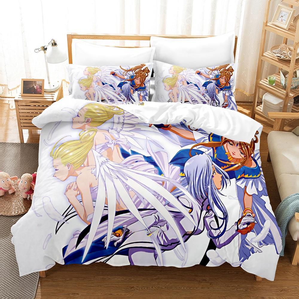 3D Print Anime Oh My Goddess Bedding Set Single Twin Full Queen King Size Bed Set Adult Kid Bedroom Duvetcover Sets Home Textile