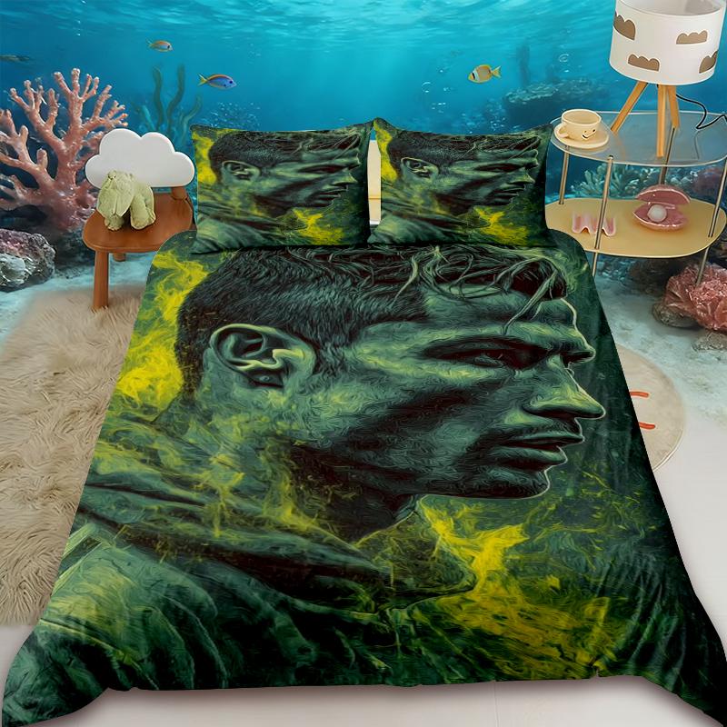 

Duvet Cover Set Ronaldo Idol Football Star Printed Quilt Cover for Teens Kids Boys Girls Soft Bed Cover with Zipper 135x200cm