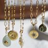 304 Stainless Steel Religious Charms Geometric Round Gold Color Metal Pendants DIY Bracelet Women Bohemian Jewelry Making,1PC