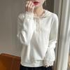 Women's Velvet Lace Design Hooded Knit Sweatshirt - Slimming Gentle Style