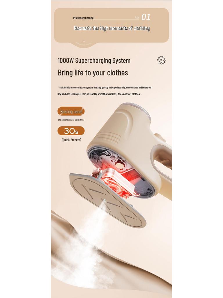 Compact Handheld Garment Steamer for Travel & Dorms