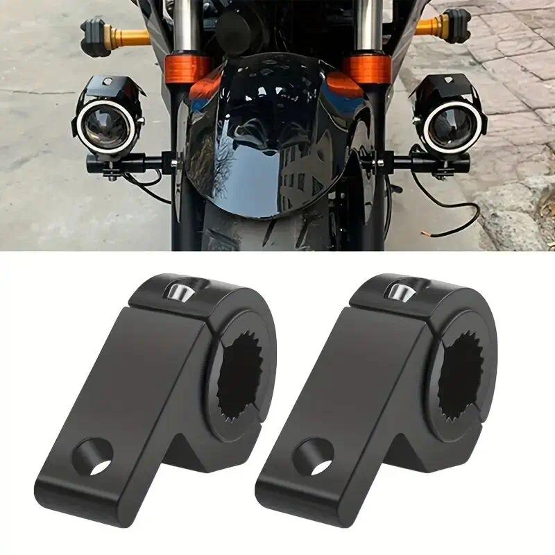 Motorcycle Spotlight Pipe Clamp, Bumper, External Spotlight Modification Bracket, Aluminum Alloy Small 69 Expansion Fixed Frame