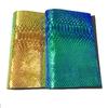 Iridescent Snake Print Laser Leather A4 Handbag Set with Mirror Embossed Synthetic Material