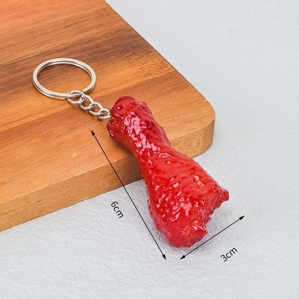 Gift Funny Roasted Chicken Key Holder Luxury Exquisite Simulation Food Keychain Fake Braised Pork Fashion Bag Hanging Pendant