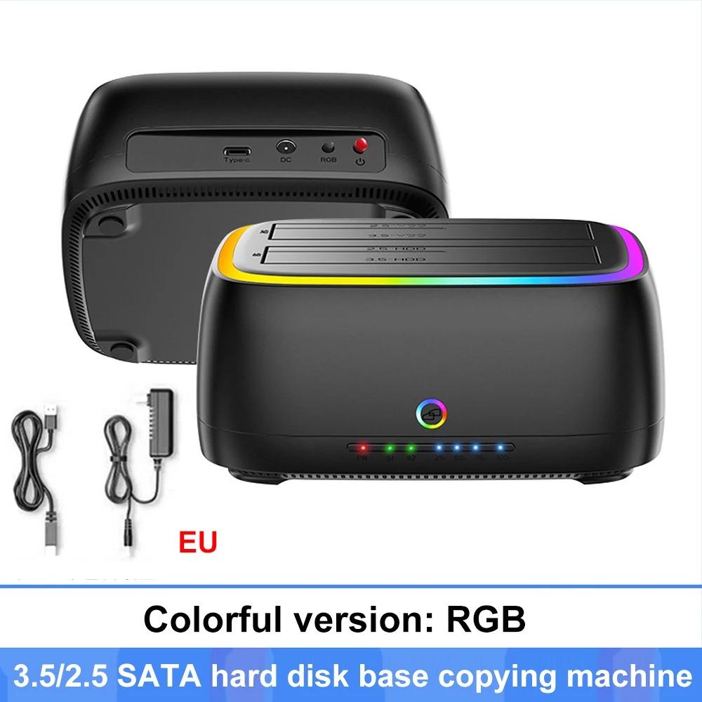 

7 в 1 Двослотова док-станція для жорстких дисків USB3.0 5 Гбіт/с Type-C Док-станція для HDD для 2.5/3.5-дюймових HDD/SSD Офлайн клонування Корпус TF/SD картка EU no HUB