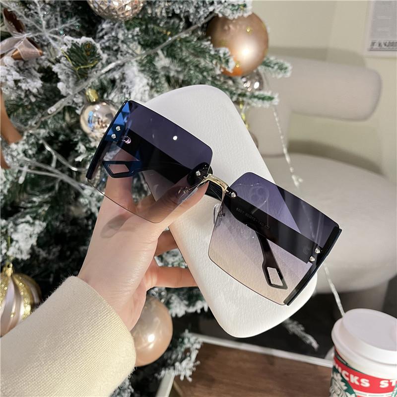 

Elmer Alma Personality Солнцезащитные очки без оправы Солнцезащитные очки женские узкие очки с большим лицом чёрный