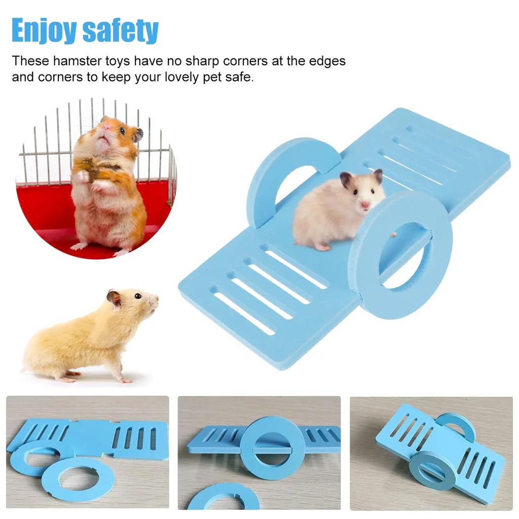 3Pcs Hamster Play Toy Guinea Pig Seesaw Hamster Ladder Hanging Chain Swing Easy Assembly DIY Hamster Cage Accessories