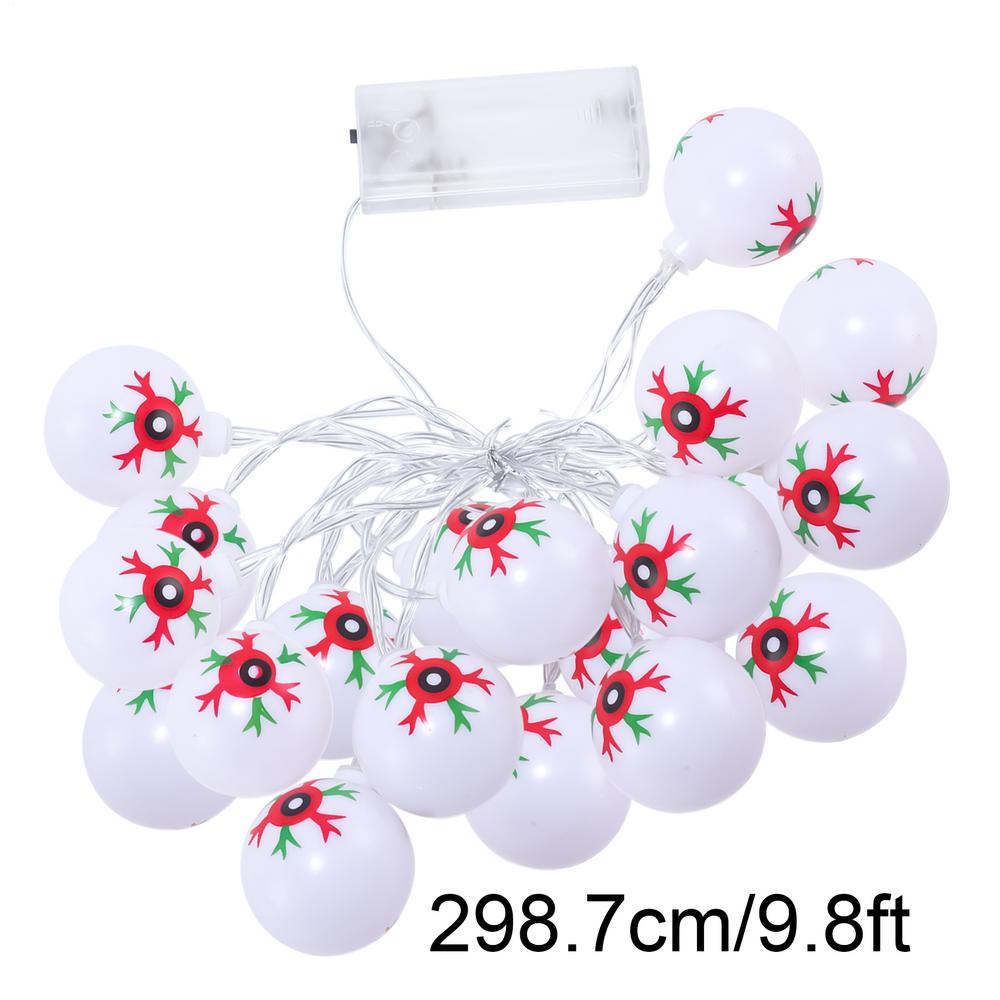 2025 Halloween Eyeball String Lights 20Pcs/set LED Battery Operated Eyeball Lights Halloween Spooky Eyeball Decorations