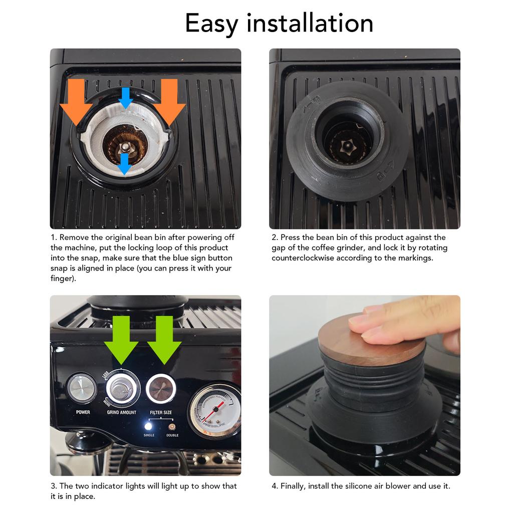 Coffee Grinder Hopper Reusable Air Blowing Bean Bin for BES875 876 870 878 880 BCG820