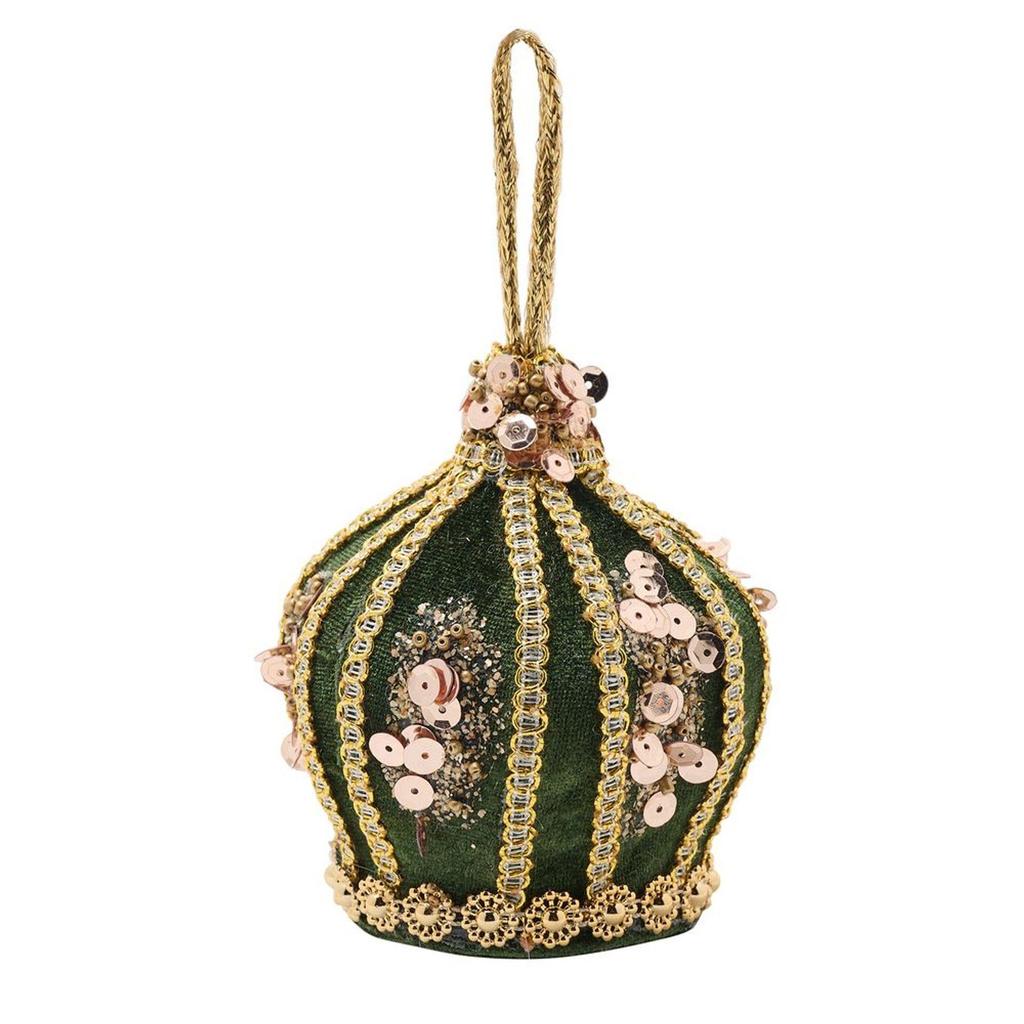 The Seasonal Gift Co. Velvet Crown Hanging Decoration