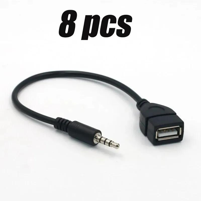 1-10pcs 3.5mm Black Car AUX Audio Cable To USB Audio Cable Car for Play Music Car Audio Cable USB Headphone Converter