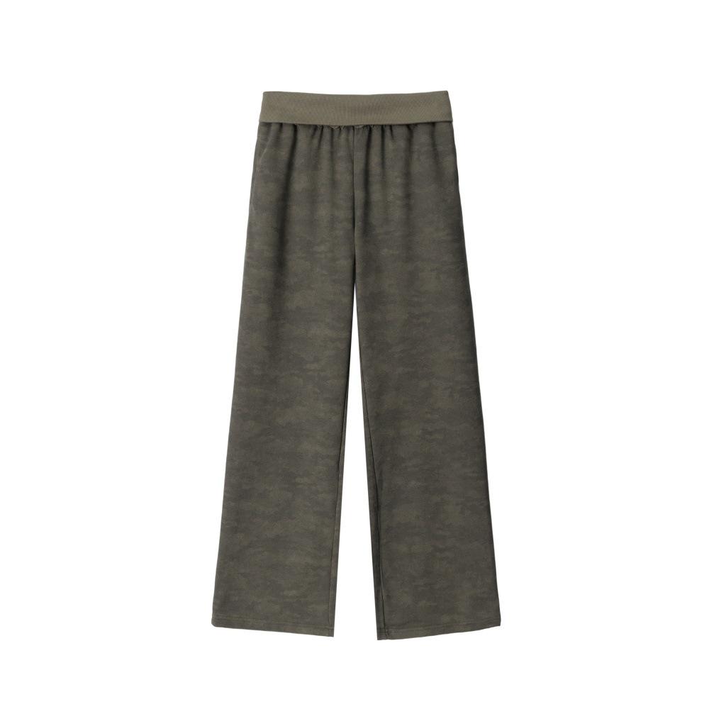 

HeyHenry Vintage Camouflage High-Waist Wide-Leg Pants for Women - Spring Street Style L армія зелений колір