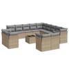 VidaXL Garden Lounge Set with Cushions 14 Pcs, Patio Sofas, Furniture Set, Outdoor Terrace Furniture, Beige 3223902