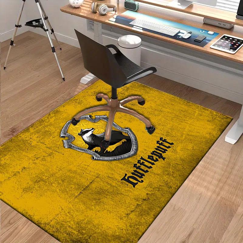 1 Stück Büro Teppich Stuhlmatten Hufflepuff Wappen Perfekt zum Dekorieren von Bürostühlen, Wohnzimmern oder Schlafzimmern, Polyester Teppich