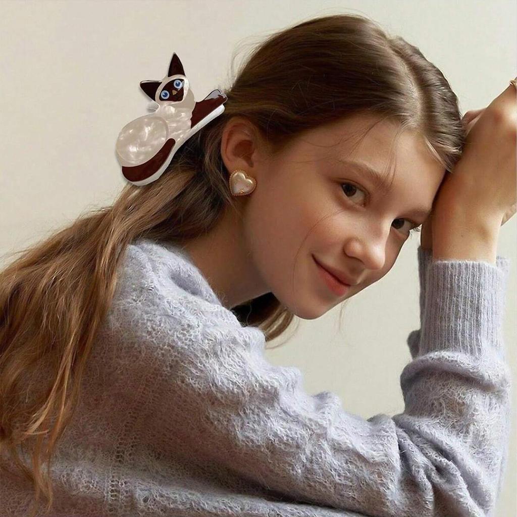 1pc Cat Hairpin Lady Cute Little Hairpin Short Long Hair Hairpin for Daughter Lover Girl School Partner